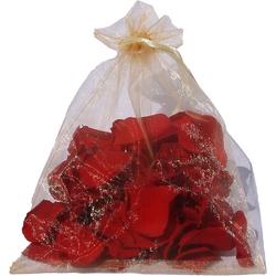 Rode echte rozenblaadjes in decoratief zakje Valentijn Bruiloft Moederdag Huwelijk