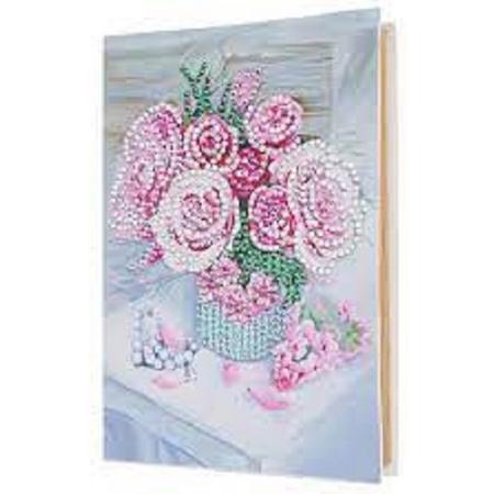 Diamond Painting - Fotoboekje - Albumhoezen - Fotoalbum - Boeket roze bloemen