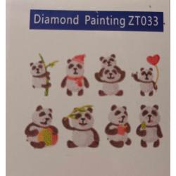 Diamond painting - stickers om zelf te beplakken - pandas in actie
