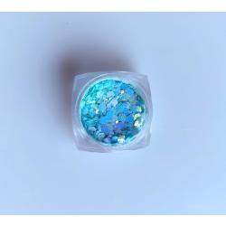 Glitter nagels licht blauw holografisch glitters hobby
