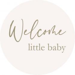 Welkome little baby - sticker - zwanger - baby - bekendmaking - geboorte - sluitzegel - geboortekaartje - baby op komst - 10 stuks - 4 cm - KLEINE FRUM