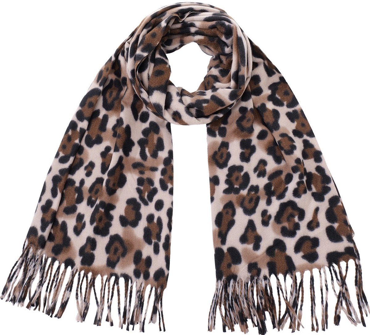 Z-C4.2 SCARF405-780-4 Soft Scarf Leopard 180x70cm Brown