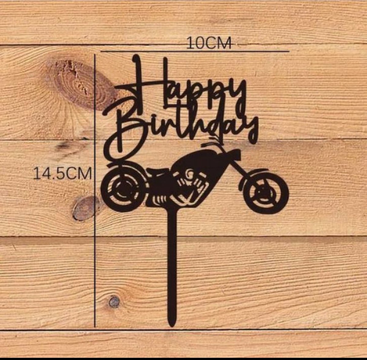 Acryl Happy Birthday Cake Toppers Motorfiets Topper Taart Topper Kids Car Cake Decoratie Party Bakken Diy Decor