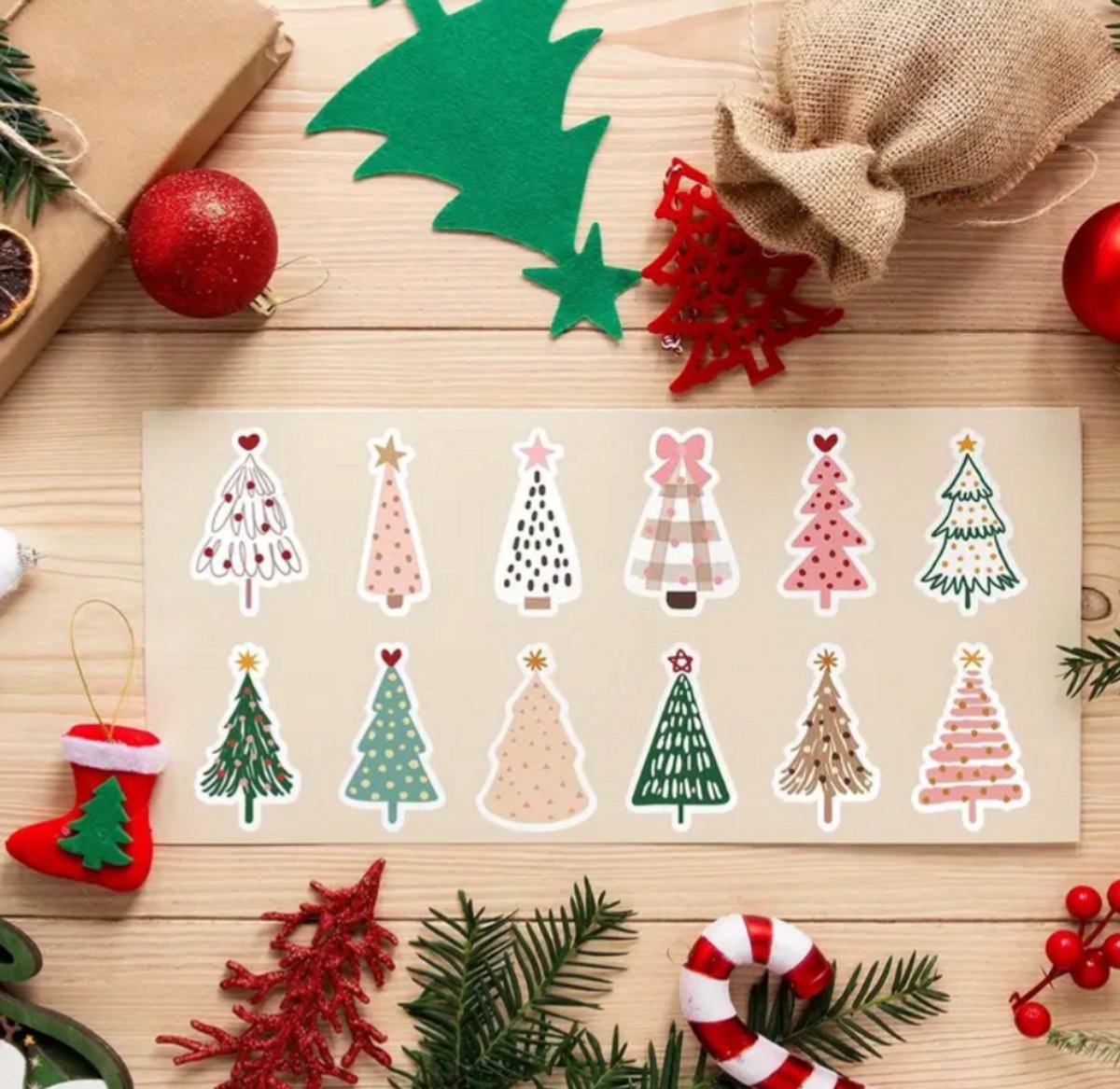 Kerst stickers 500 stuks