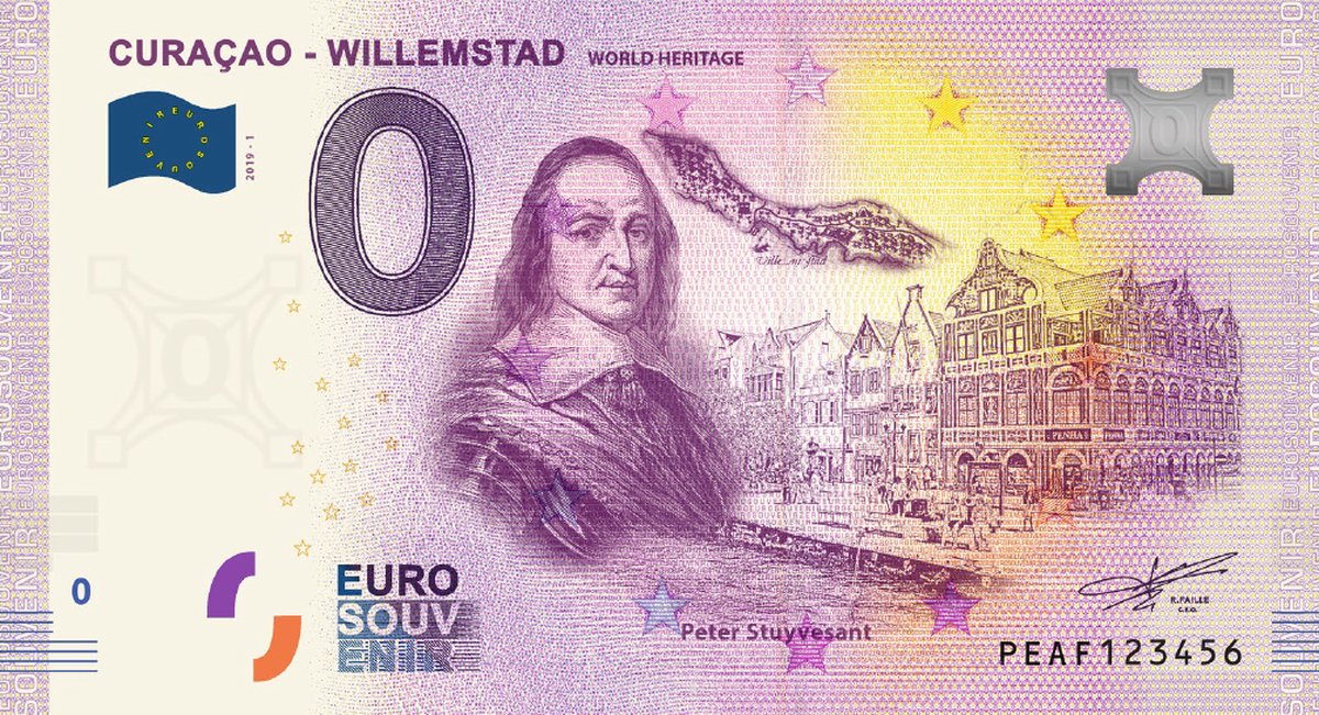 0 Euro biljet 2019 - Curaçao Willemstad LIMITED EDITION