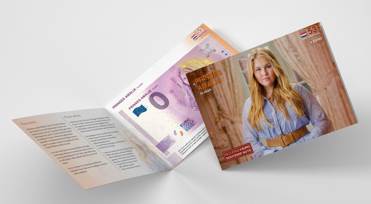 0 Euro biljet Nederland 2021 - Prinses Amalia 18 jaar LIMITED EDITION