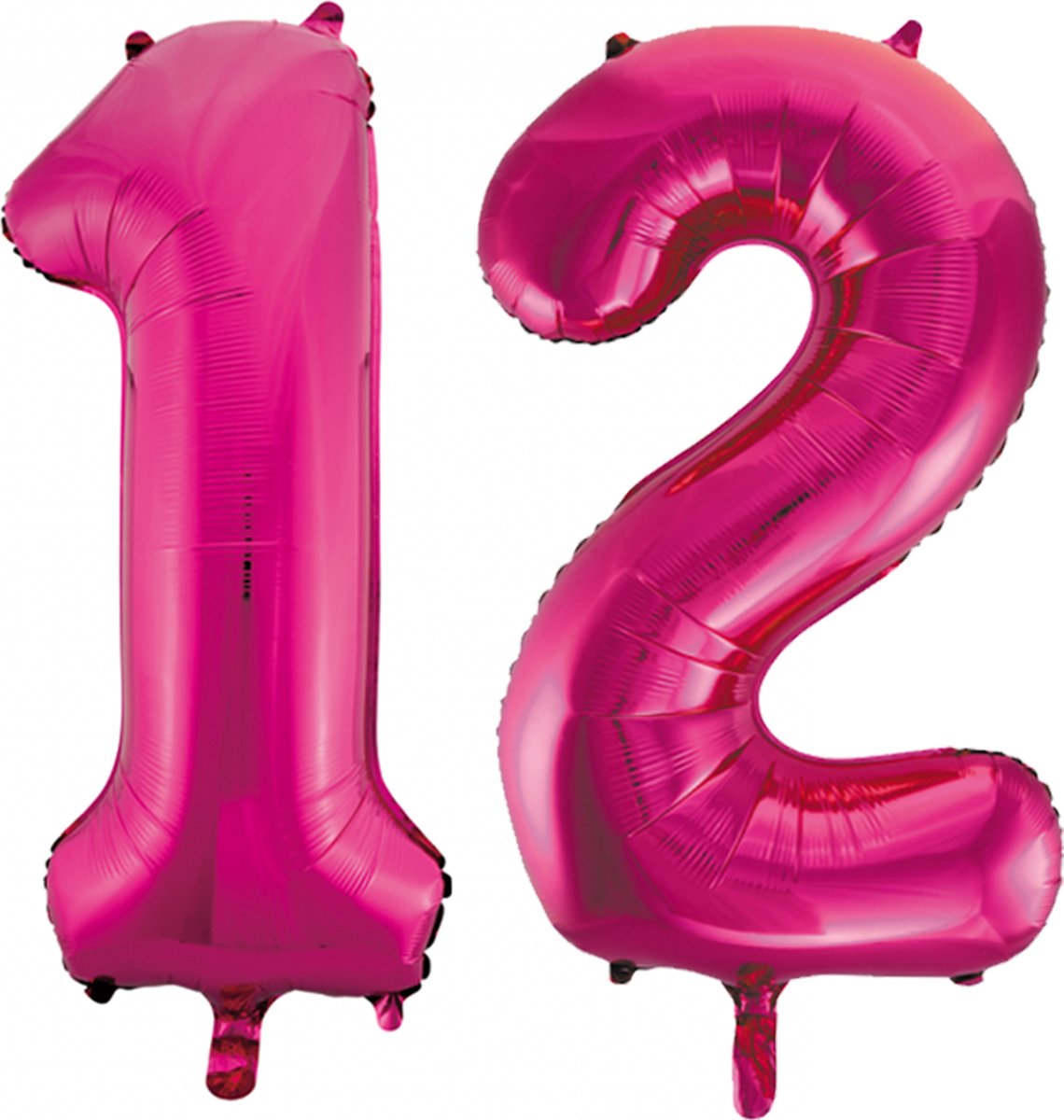Folie cijfer ballonnen  pink roze 12.