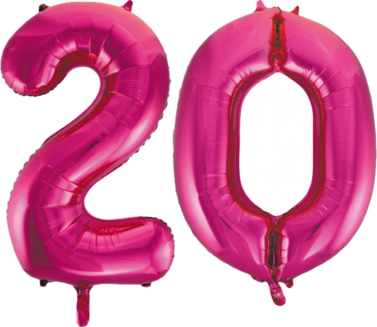 Folie cijfer ballonnen  pink roze 20.
