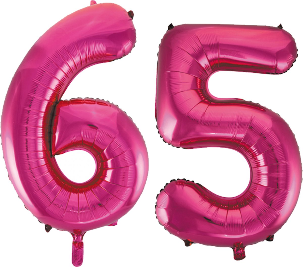 Folie cijfer ballonnen  pink roze 65.