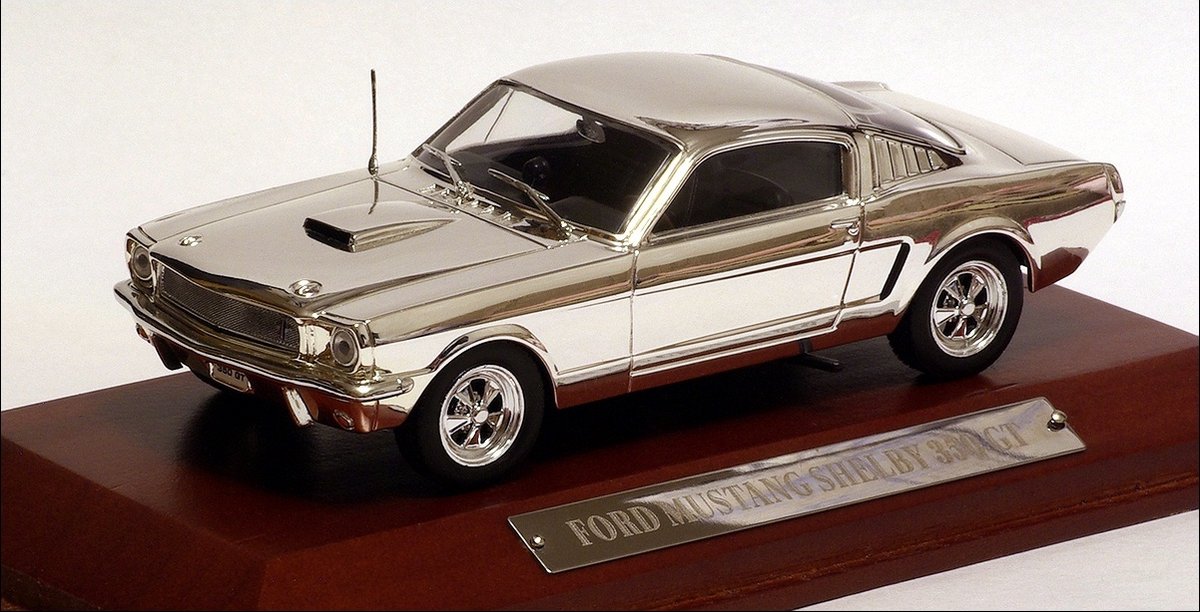 Ford Mustang 350 GT (Zilver) (10 cm) 1/43 Silver-Cars Collection - Modelauto - Schaalmodel - Model auto - Miniatuurauto