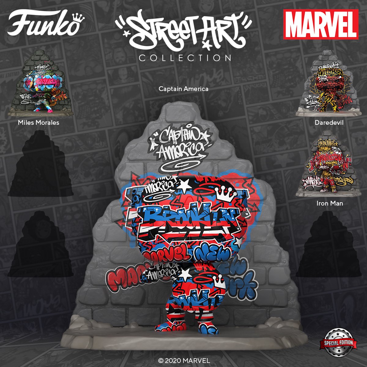 Funko - Marvel Street Artist - Captain America (Graffiti Deco) Special Edition