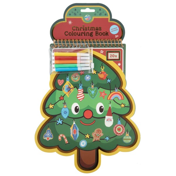 Kleurboek Kerstboom 20 Pagina\s 30 Cm Met Stickers