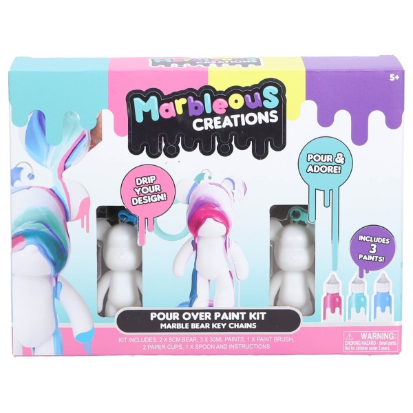 Pouring Marble Beer Sleutelhanger Maken Set 2 stuks