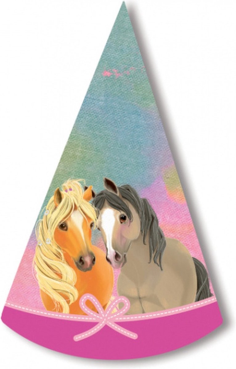 feesthoedjes pony meisje 16 cm papier 8 stuks