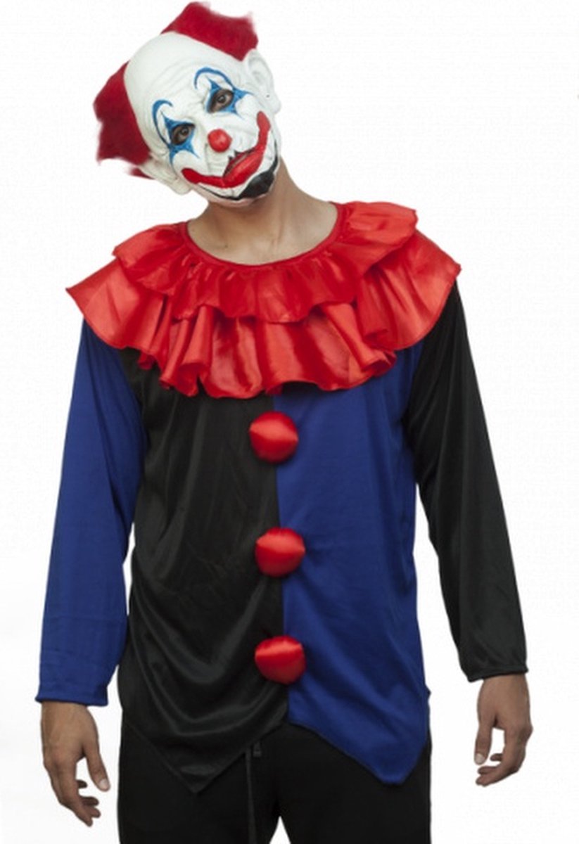 hoofdmasker clown met haar latex wit one-size