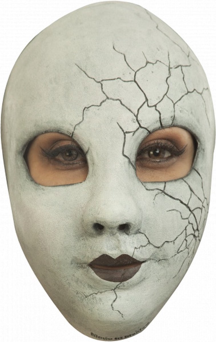 hoofdmasker griezelpop latex wit one-size
