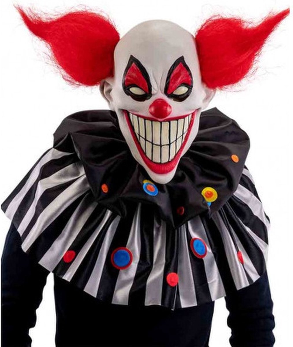 hoofdmasker lachende clown latex wit one-size