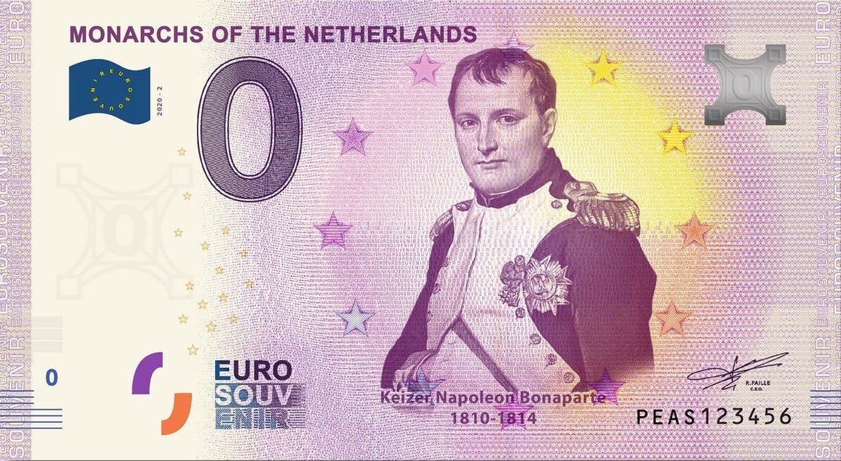 0 Euro Biljet 2020 - Vorsten van Nederland - Keizer Napoleon Bonaparte