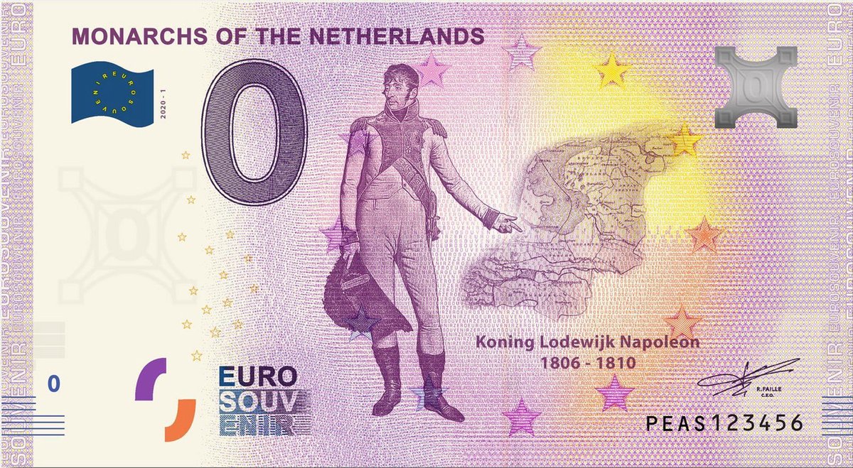 0 Euro Biljet 2020 - Vorsten van Nederland - Koning Lodewijk Napoleon