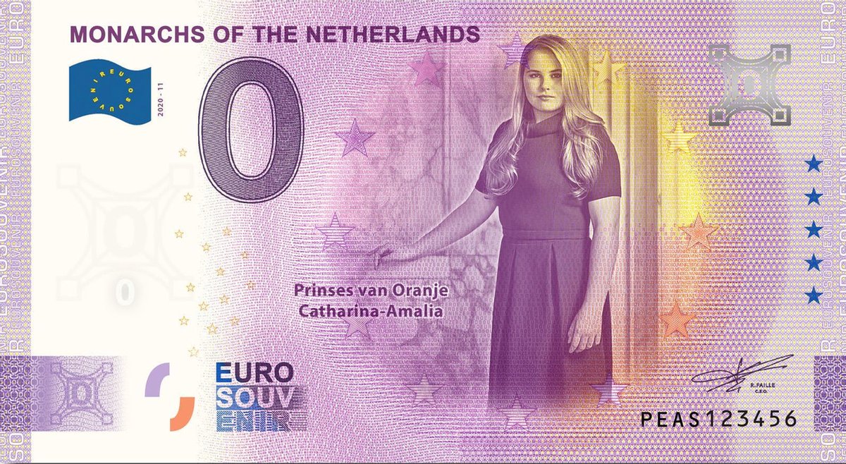 0 Euro Biljet 2020 - Vorsten van Nederland - Prinses van Oranje Amalia