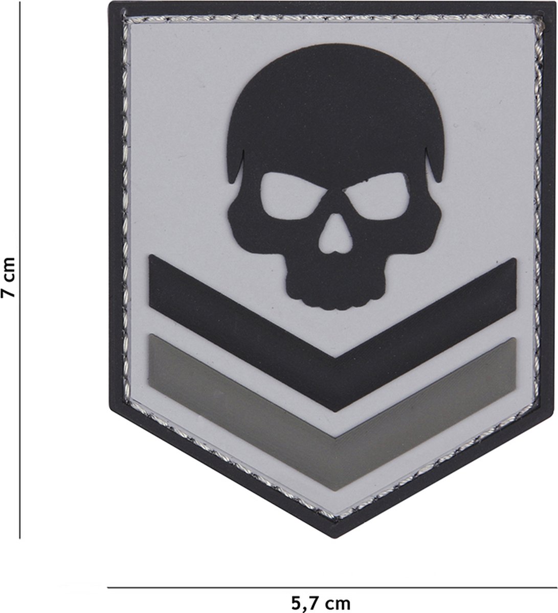 101 Inc Embleem 3D Pvc België Skull Grijs  20029
