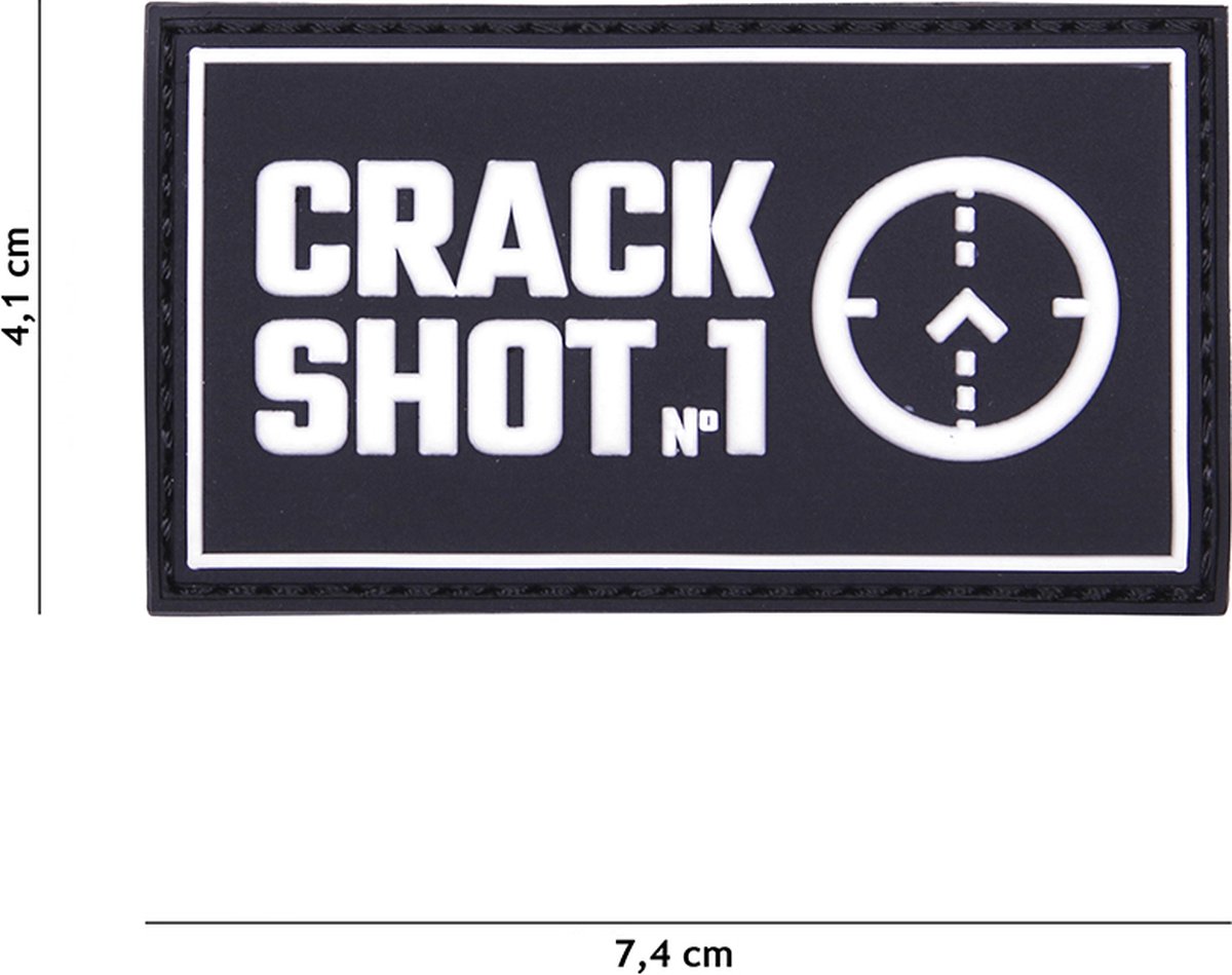 101 Inc Embleem 3D Pvc Crack Shot Zwart  17021