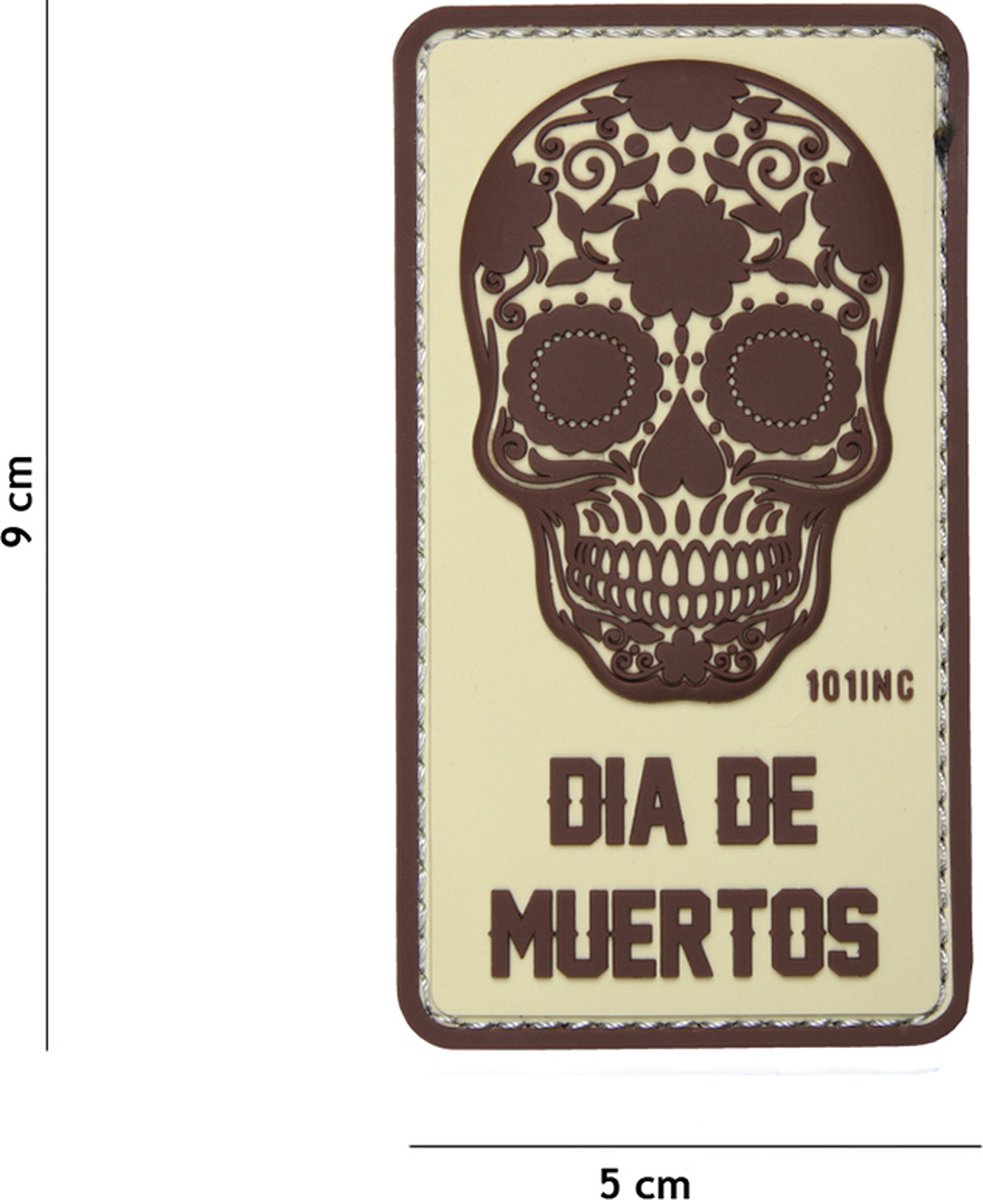 101 Inc Embleem 3D Pvc Dia De Muertos Beige  16013