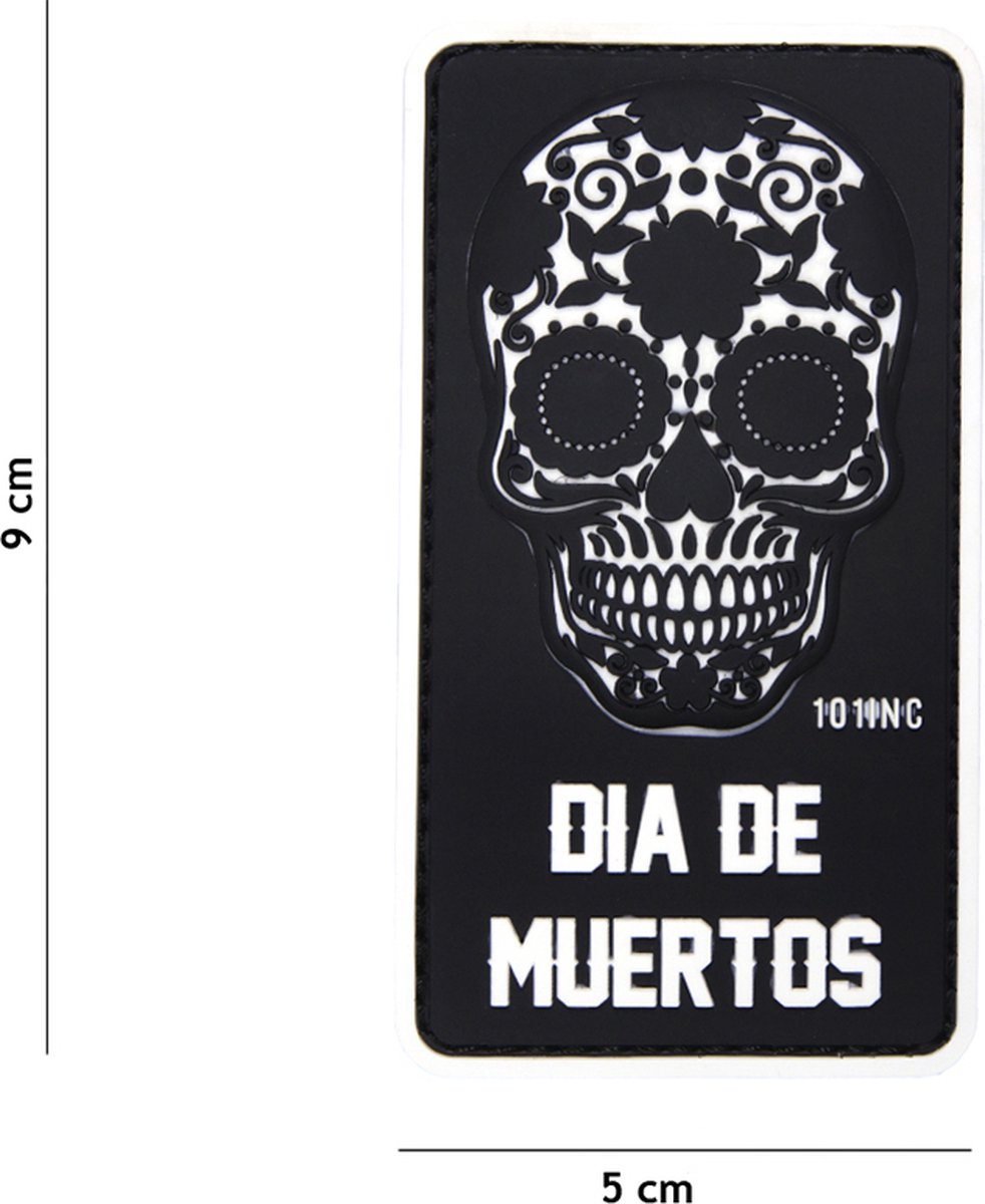 101 Inc Embleem 3D Pvc Dia De Muertos Zwart   16012