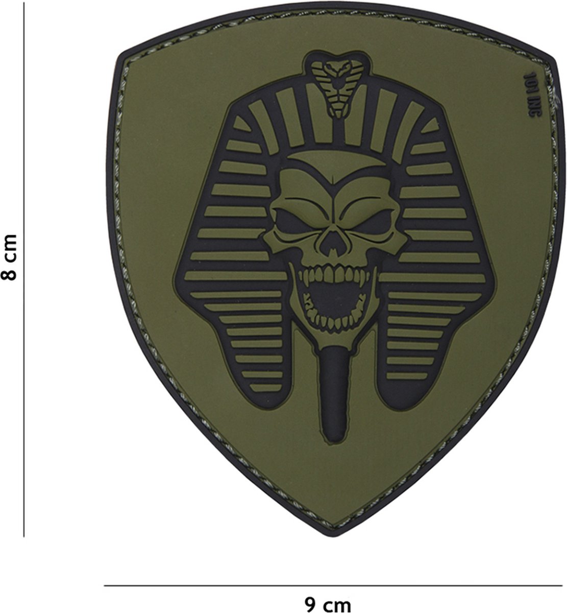 101 Inc Embleem 3D Pvc Farao Skull Groen 19007