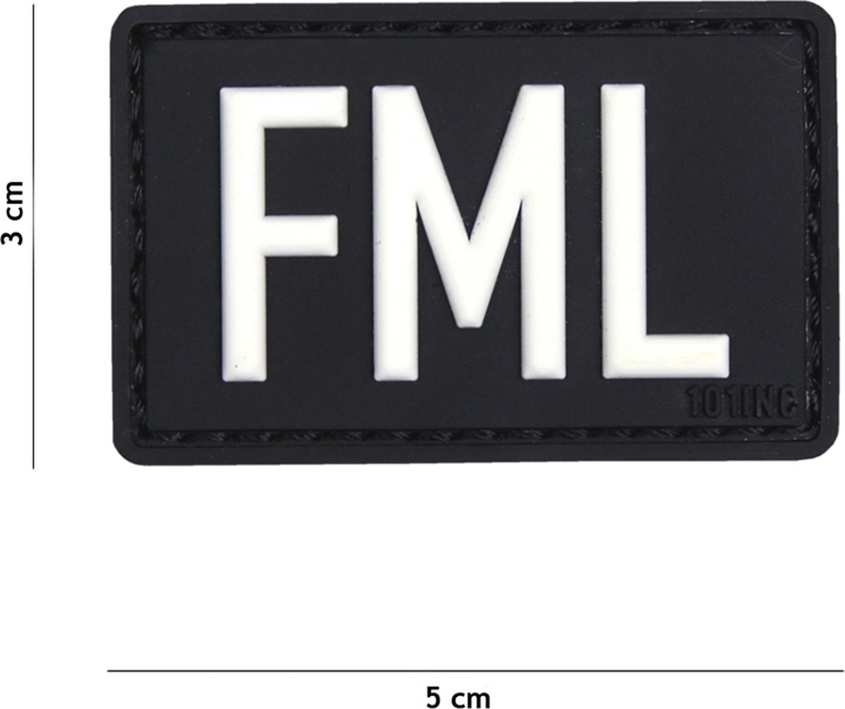 101 Inc Embleem 3D Pvc Fml (Fuck My Life) Zwart 16037