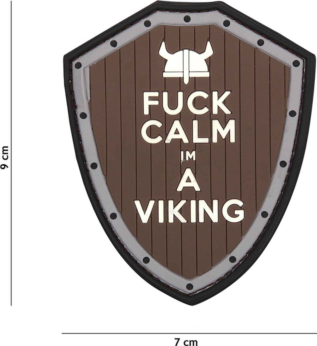 101 Inc Embleem 3D Pvc Fuck Calm Bruin/Grijs  11113