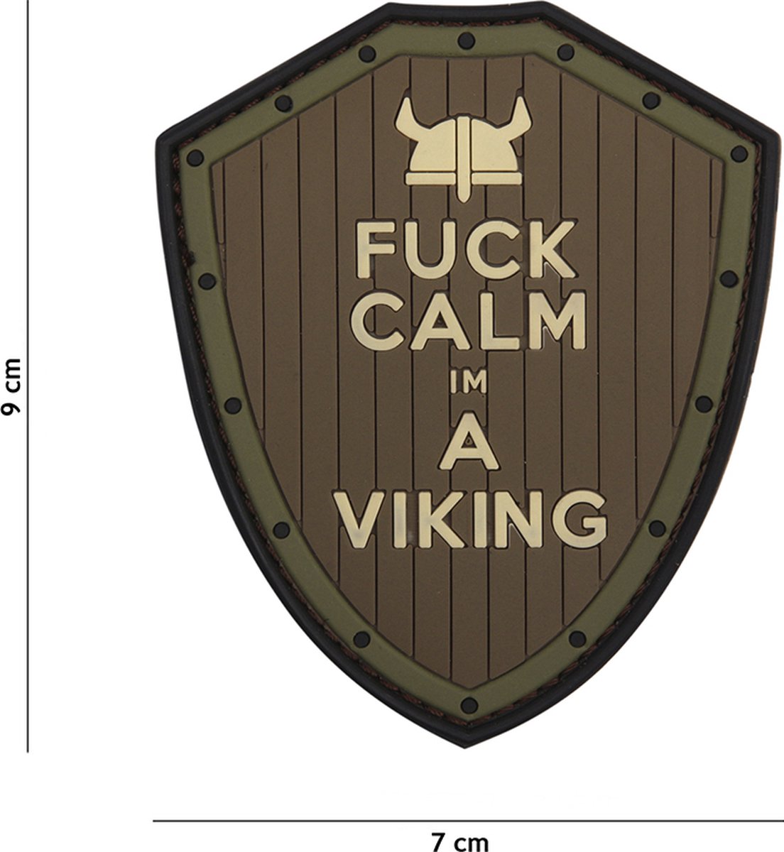 101 Inc Embleem 3D Pvc Fuck Calm Bruin/Groen  11111