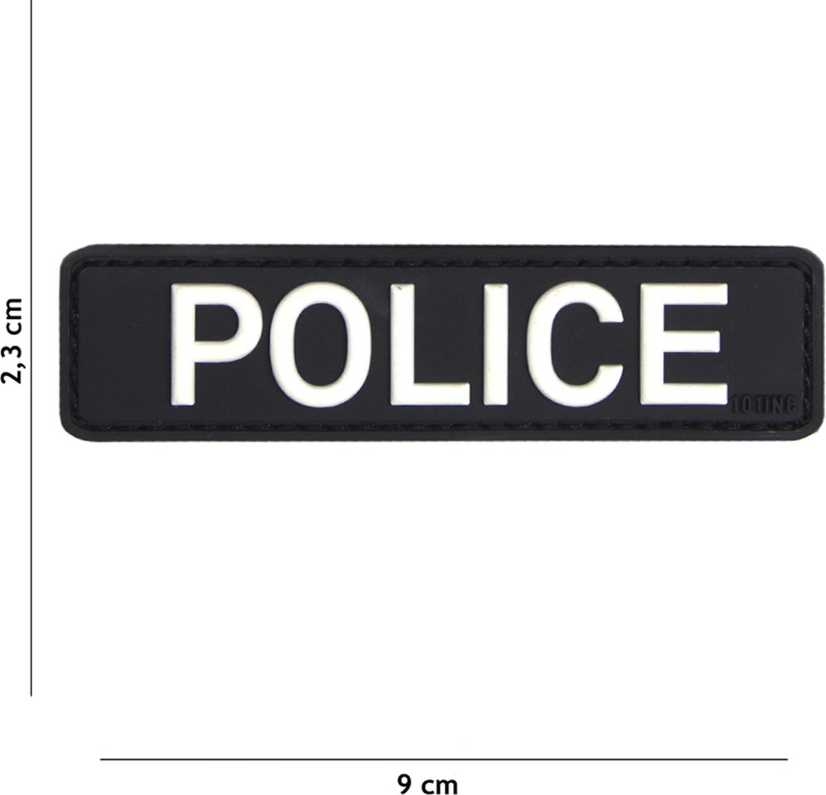 101 Inc Embleem 3D Pvc Police Zwart  18036