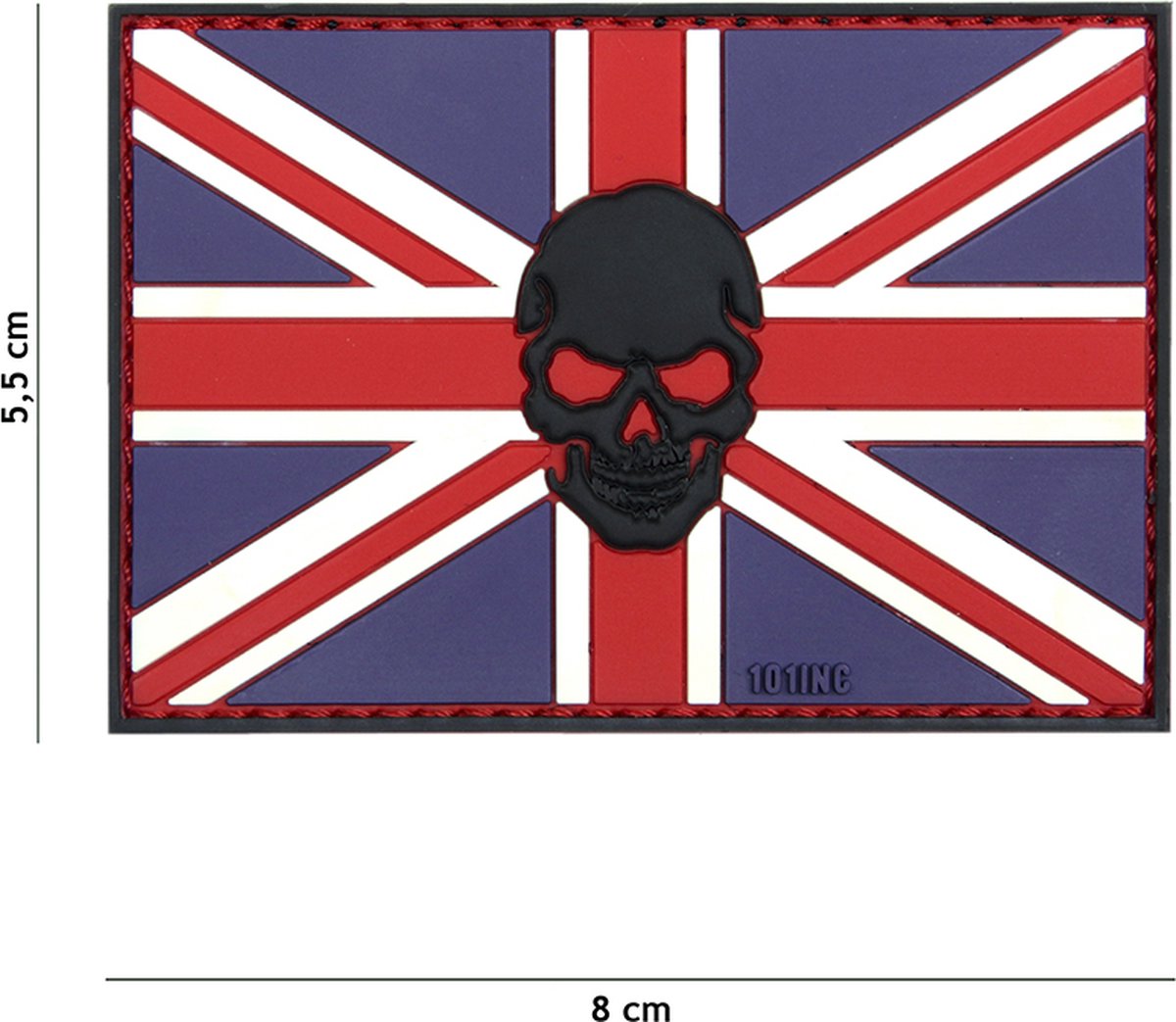 101 Inc Embleem 3D Pvc Vlag U.K.   Skull  17027