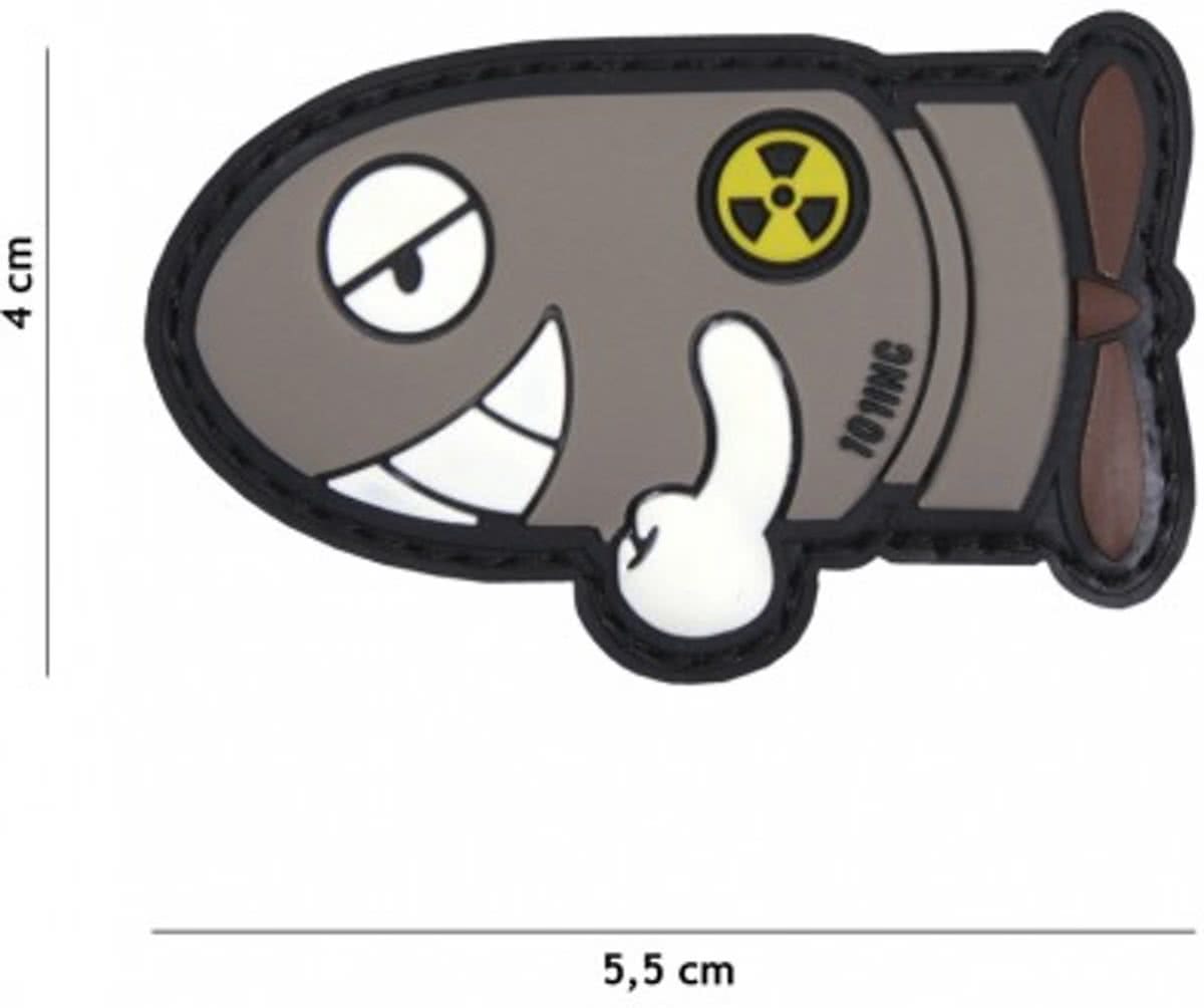 EMBLEEM 3D PVC FUNNY TORPEDO GRIJS 17050