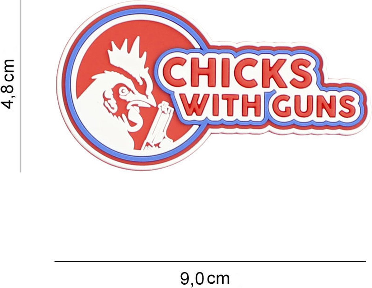 Embleem 3D PVC Chicks with guns rood