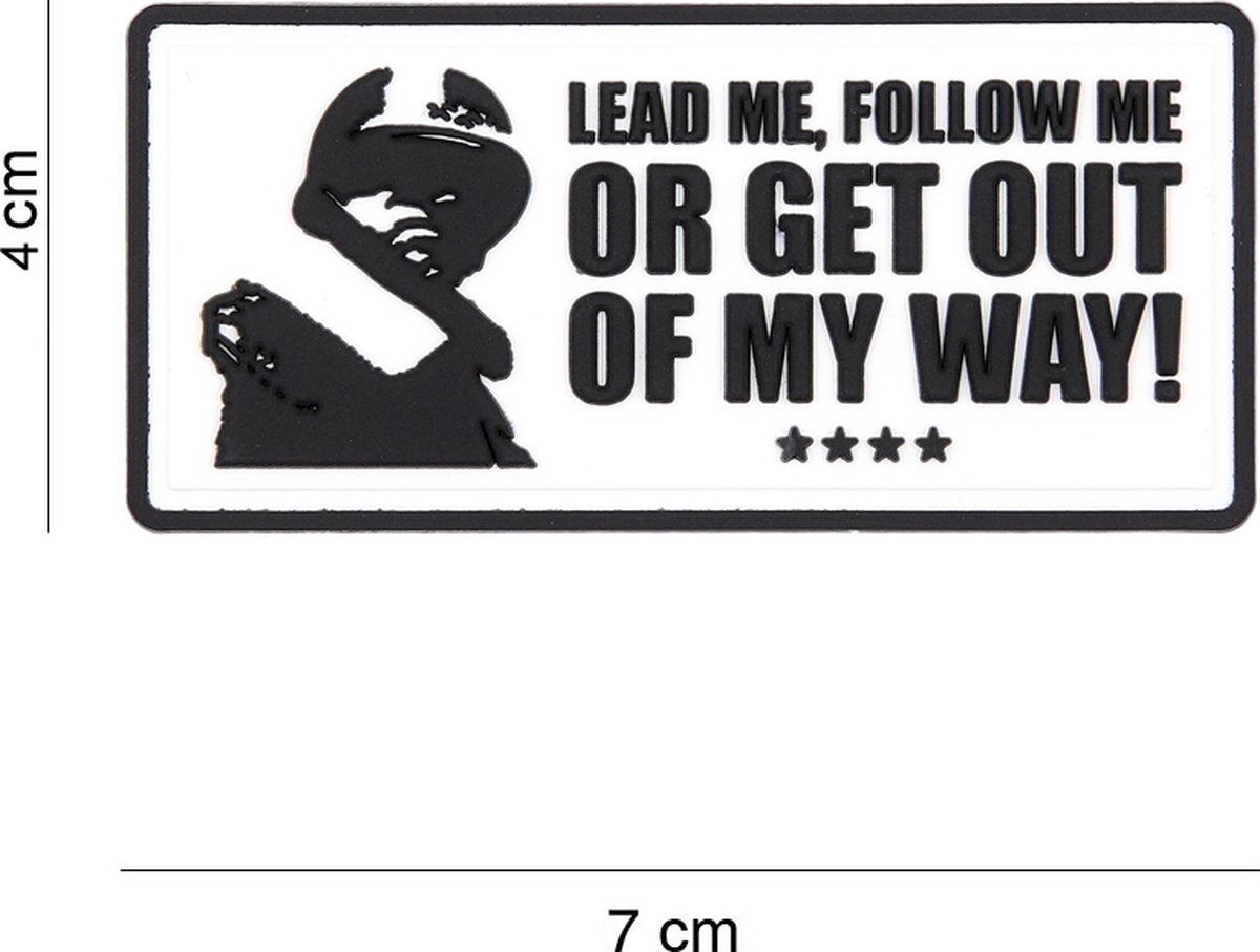 Embleem 3D PVC Lead me, follow me wit