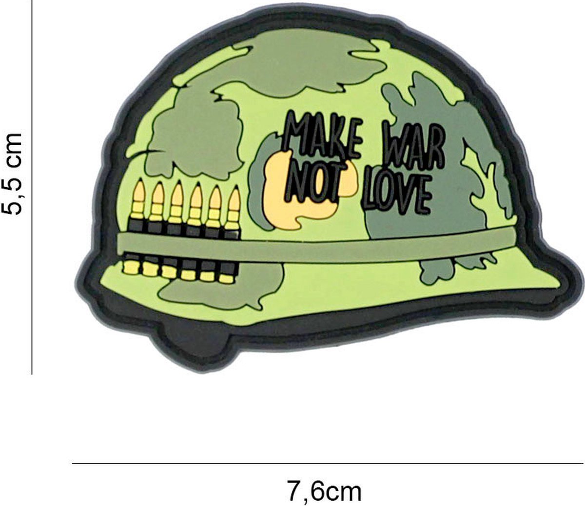 Embleem 3D PVC Make war not love