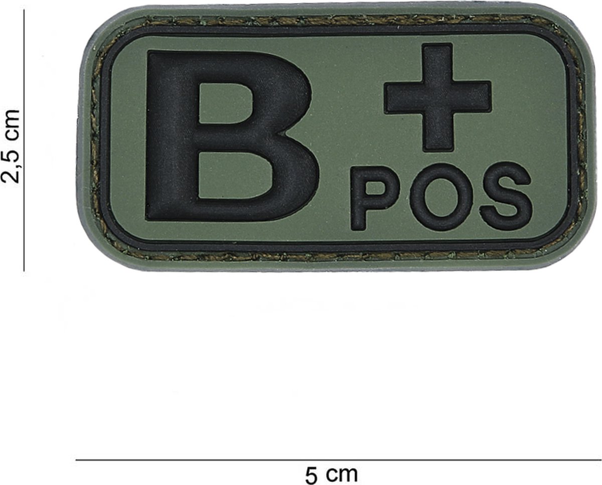 Embleem 3D PVC bloedgroep B+ positief groen