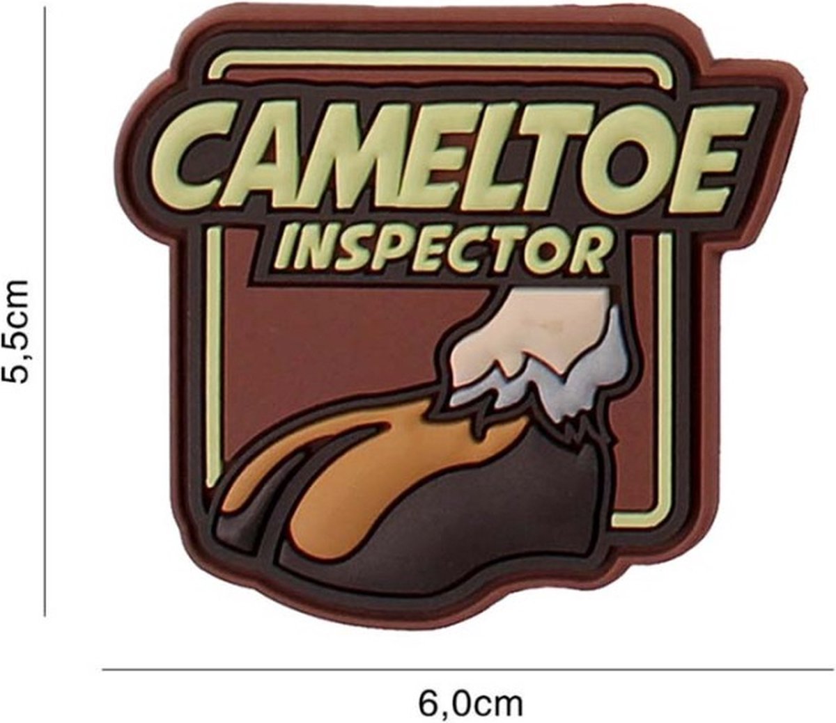 Embleem 3D PVC Cameltoe Inspector Bruin