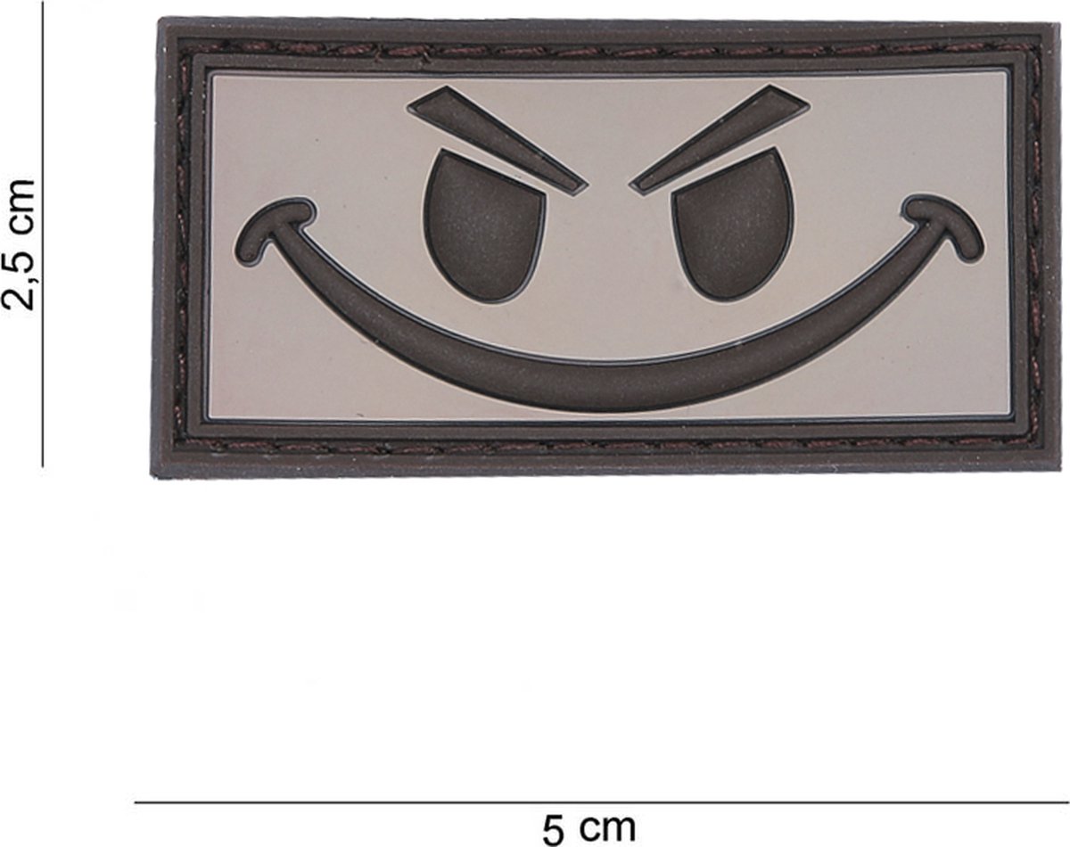 Embleem 3D PVC Evil smiley bruin