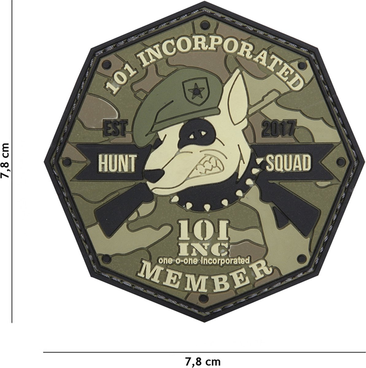Embleem 3D PVC Hunt squad groen