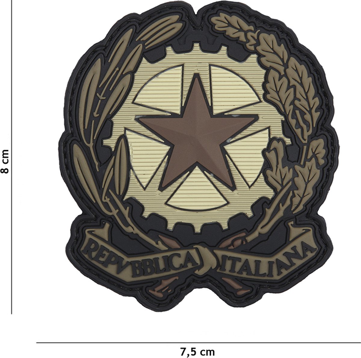 Embleem 3D PVC Italiaanse ster bruin