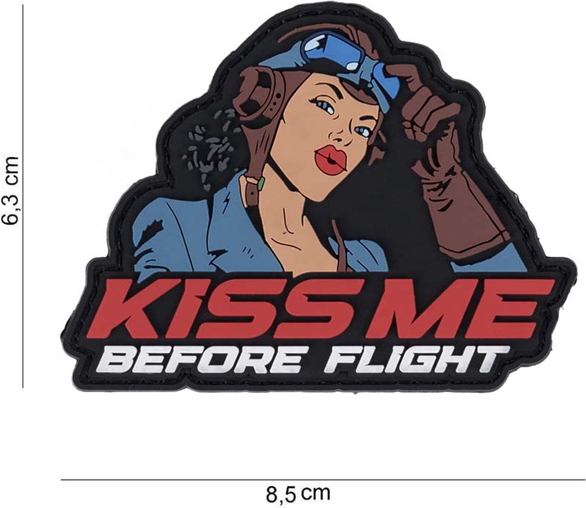 Embleem 3D PVC Kiss me before flight