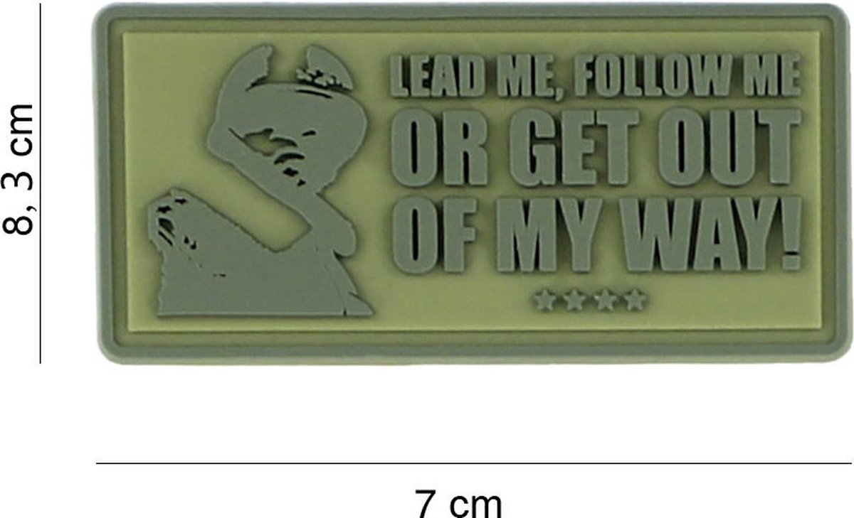 Embleem 3D PVC Lead me, follow me groen