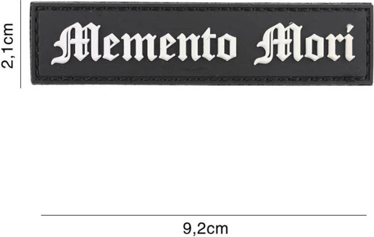 Embleem 3D PVC Memento Mori Zwart/Wit