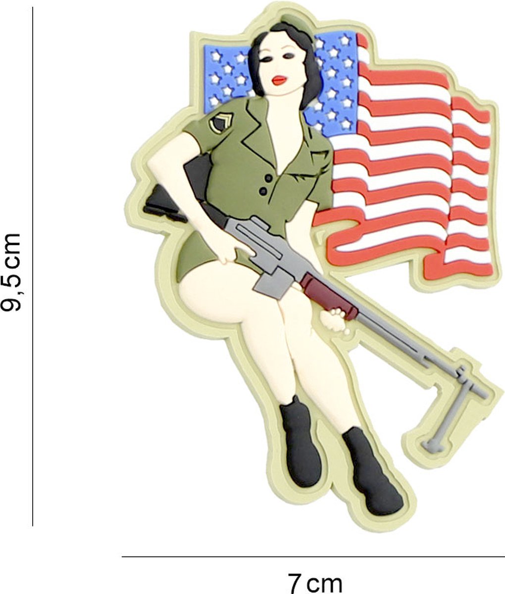 Embleem 3D PVC Pinup girl BAR