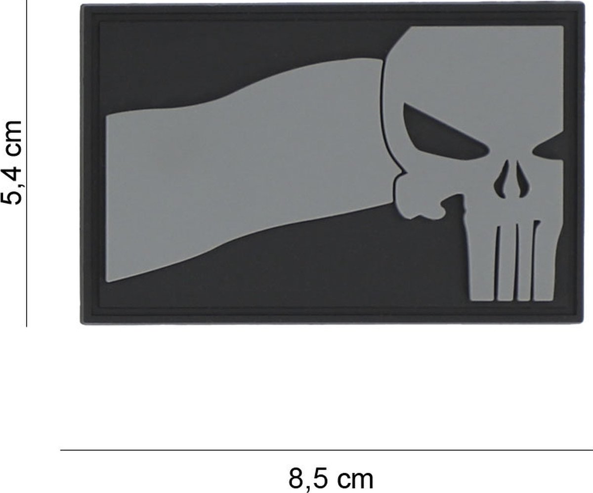 Embleem 3D PVC Punisher NL vlag grijs