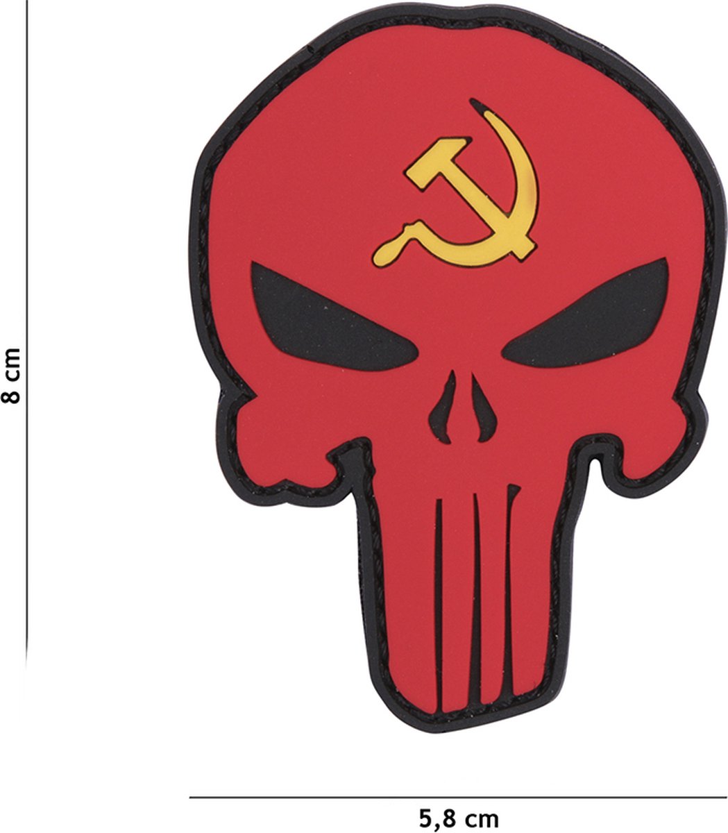 Embleem 3D PVC Punisher Rusland hamer en Sikkel