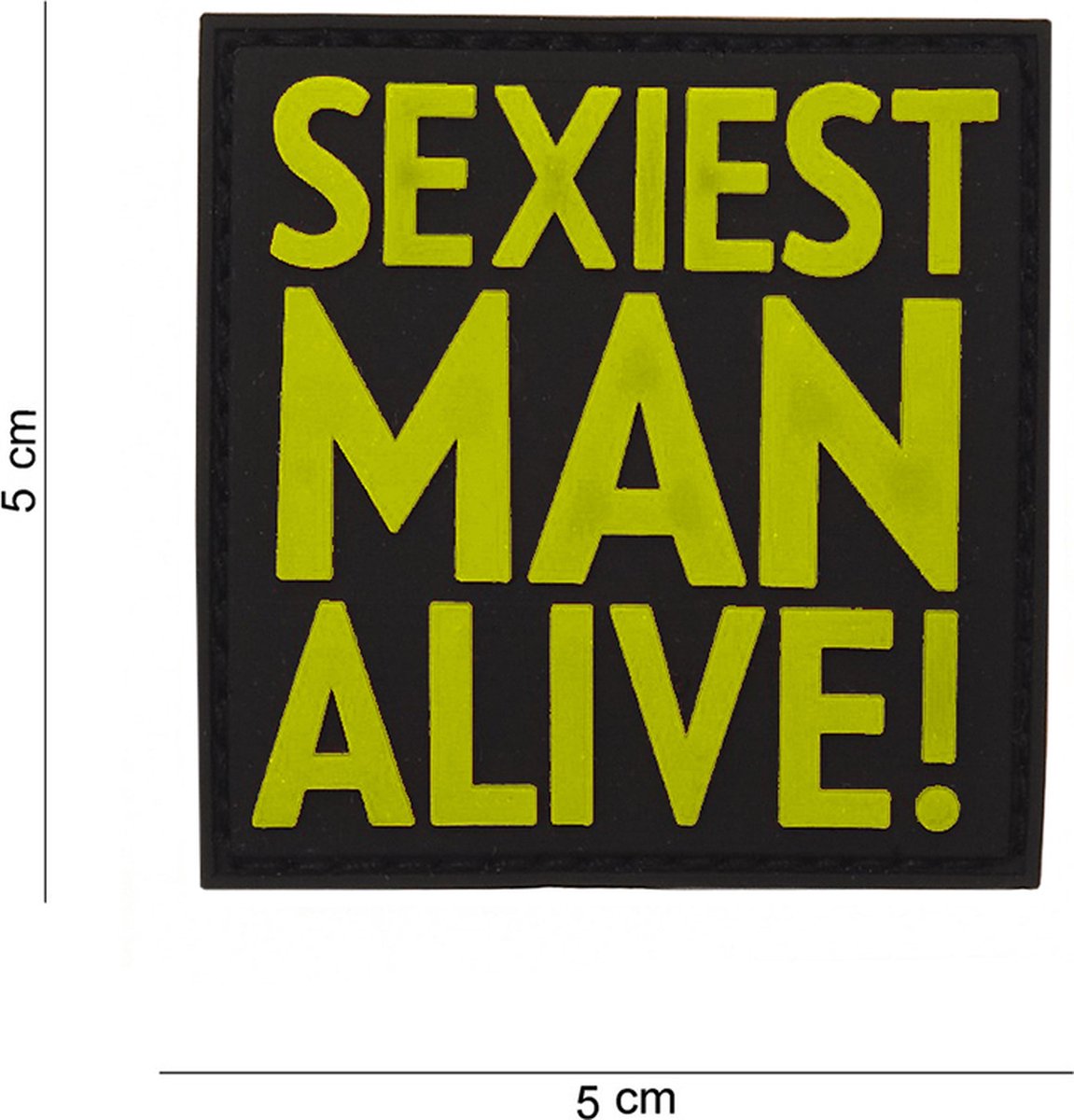 Embleem 3D PVC Sexiest man alive geel